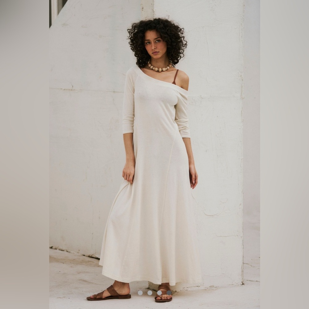 Free People Carrie Midi Dress - Size Medium Color Wet Plaster - NEW - NWT